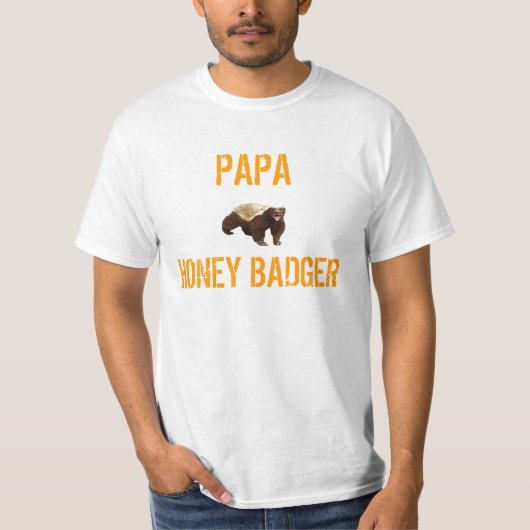 PAPA HONEY BADGER T-SHIRT (Voorkant)