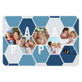 Papa Honeycomb Foto Collage 5 Foto 4 Letter Magneet (Horizontaal)