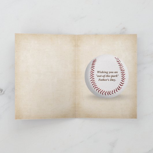 Papa Honkbal Bat en Handschoen Kaart (Binnen)