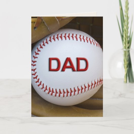 Papa Honkbal in Handschoen Feestdagen Kaart (Voorkant)