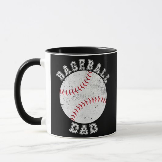 Papa honkbal liefhebber vintage retro papa grappig mok (Links)
