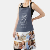 Papa hoofd chef bbq grill multi-foto modern blauw schort (Insitu)