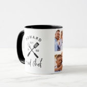 Papa hoofd chef bbq grill multi-foto modern mok (Voorkant links)