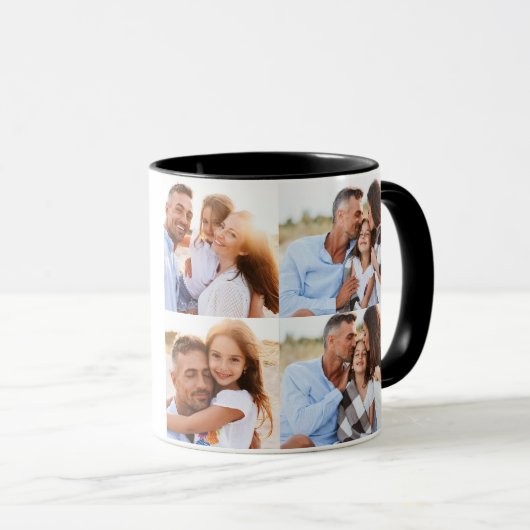 Papa hoofd chef bbq grill multi-foto modern mok (Voorkant rechts)