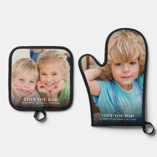 Papa hou van je foto ovenwant & pannenlap set (Voorkant)