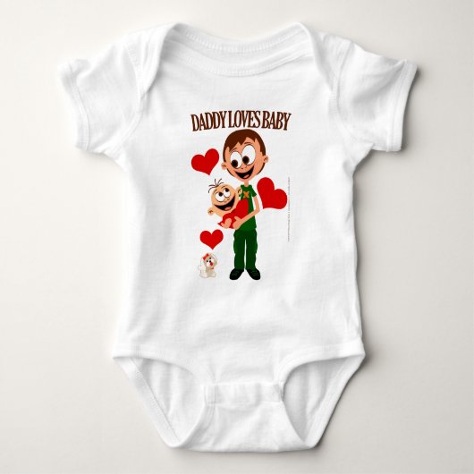 Papa houdt van baby - babylichaampjes 01 - Wit Romper (Voorkant)