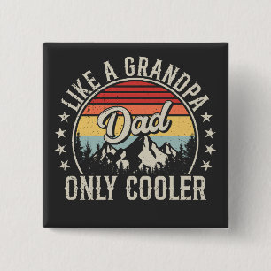 Papa houdt van een opa Alleen koelere retro plein Vierkante Button 5,1 Cm