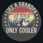 Papa houdt van een opa, alleen koelere retro ronde sticker<br><div class="desc">Papa als een opa Alleen Cooler vaderschap  Retro  Funny Crew Grafisch ontwerp Gift Classic Ronde Stickers Classic Collectie.</div>