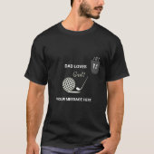 Papa houdt van golftees monogram nep zak  t-shirt (Voorkant)