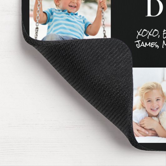 Papa houdt van je Fotocollage Zwart Muismat (Hoek)