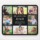 Papa houdt van je Fotocollage Zwart Muismat (Voorkant)