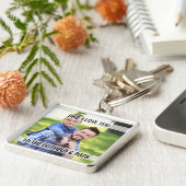 Papa houdt van je naar buiten en foto achteraan sleutelhanger (Zijkant)