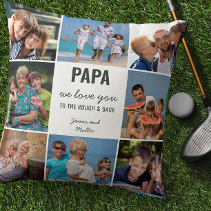 Papa houdt van je naar Rough en Back 8 Foto groen Kussen