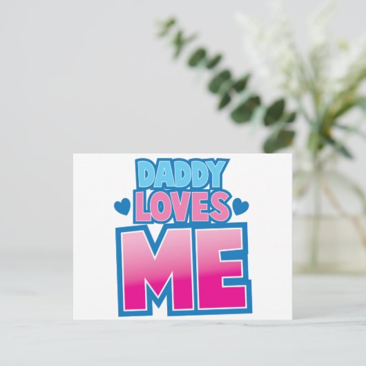 Papa houdt van me. briefkaart (Staand voorkant)