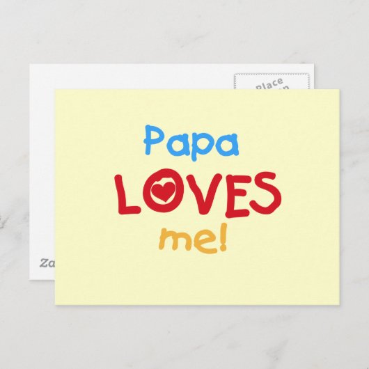 Papa houdt van me T-shirts en cadeautjes Briefkaart (Voorkant / Achterkant)