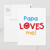 Papa houdt van me T-shirts en cadeautjes Briefkaart (Voorkant / Achterkant)