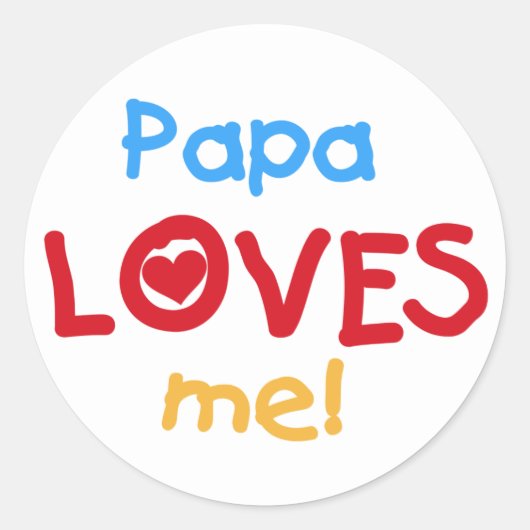 Papa houdt van me T-shirts en cadeautjes Ronde Sticker (Voorkant)