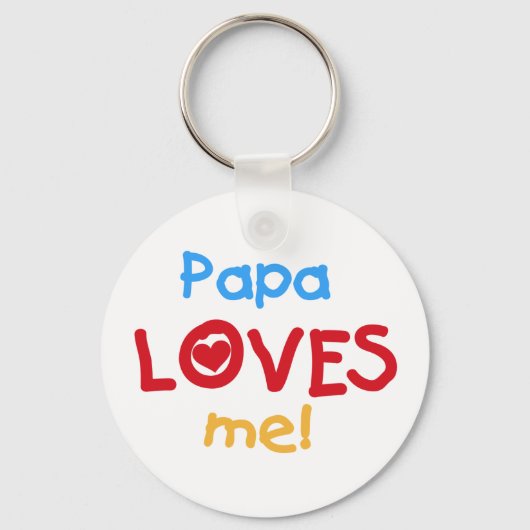 Papa houdt van me T-shirts en cadeautjes Sleutelhanger (Voorkant)