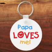 Papa houdt van me T-shirts en cadeautjes Sleutelhanger (Voorkant)