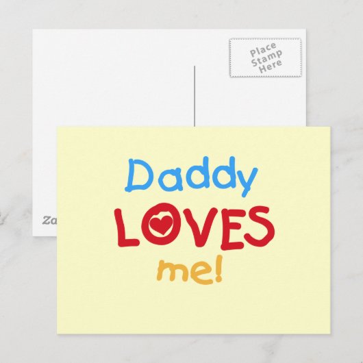 Papa houdt van me Tshirts en cadeautjes Briefkaart (Voorkant / Achterkant)