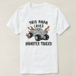 Papa houdt van monstertrucks t-shirt