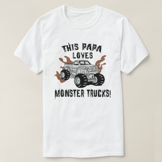 Papa houdt van monstertrucks t-shirt (Design voorkant)