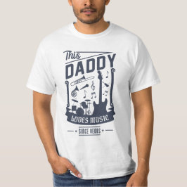 Papa houdt van muziek voor Vaderdag gift T-shirt