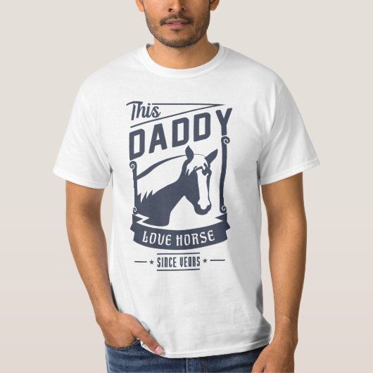 Papa houdt van paard voor Vaderdag cadeau T-shirt (Voorkant)