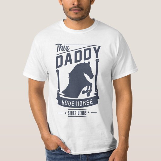 Papa houdt van paard voor Vaderdag cadeau T-shirt (Voorkant)