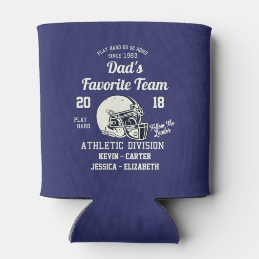 Papa houdt van zijn Football team sport familie Blikjeskoeler (Achterkant)