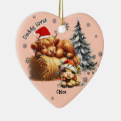 Papa houdt van zijn kind gepersonaliseerde ornamen keramisch ornament (Rechts)