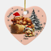 Papa houdt van zijn kind gepersonaliseerde ornamen keramisch ornament (Achterkant)