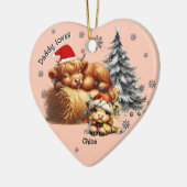 Papa houdt van zijn kind gepersonaliseerde ornamen keramisch ornament (Links)