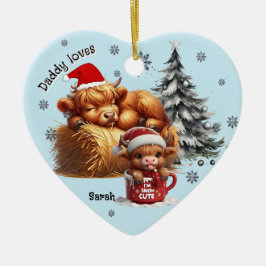Papa houdt van zijn kind gepersonaliseerde ornamen keramisch ornament
