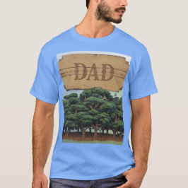 Papa Houten Teken Bomen T-shirt