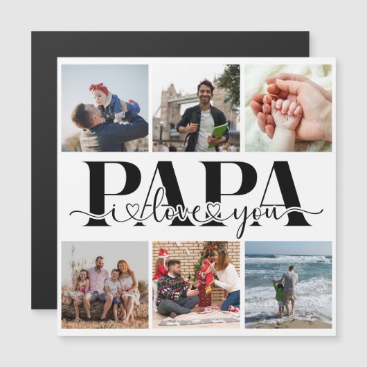 Papa I Love You Custom Fotocollage (Voorkant / Achterkant)