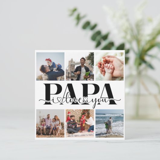 Papa I Love You Custom Fotocollage (Staand voorkant)