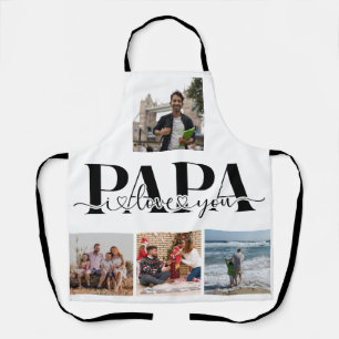 Papa I Love You Custom Fotocollage Schort