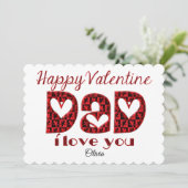 Papa I Love You Cute Cupid Typography Valentijn Feestdagenkaart (Staand voorkant)