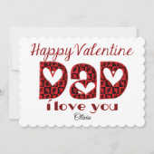 Papa I Love You Cute Cupid Typography Valentijn Feestdagenkaart (Voorkant)