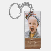 Papa I love You Rustic Wood Effect Foto Sleutelhan Sleutelhanger (Voorkant Links)