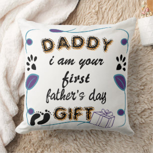 Papa, ik ben je eerste Vaderdag cadeau-herinnering Kussen