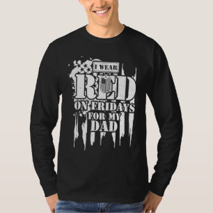 Papa, ik draag rood op vrijdag voor mijn vader vet t-shirt