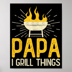 Papa Ik Gril Dingen Bbq Achtertuin Grill Meester Poster
