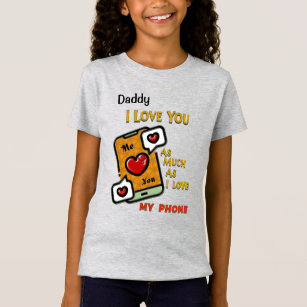 Papa Ik hou van je als mijn telefoon personalisere T-shirt