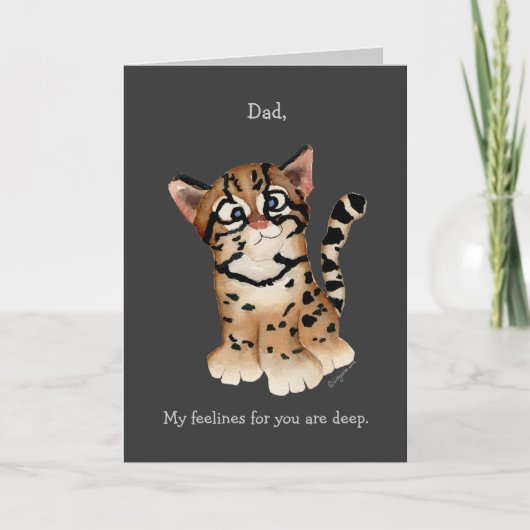 Papa, ik hou van je een Ocelot Kaart (Voorkant)