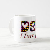 Papa Ik hou van je stomme hart Typografie Koffiemok (Voorkant links)