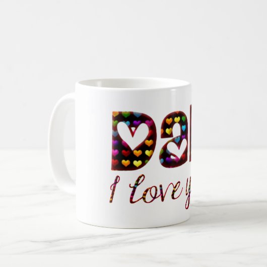 Papa Ik hou van je stomme hart Typografie Koffiemok (Voorkant links)