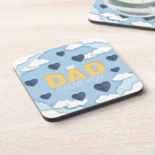 Papa Ik hou van je, vaderdag cadeau Bier Onderzetter