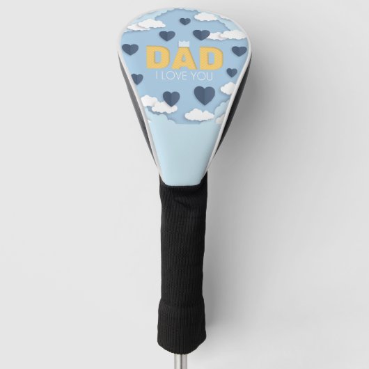 Papa Ik hou van je, vaderdag cadeau Golfheadcover (Voorkant)